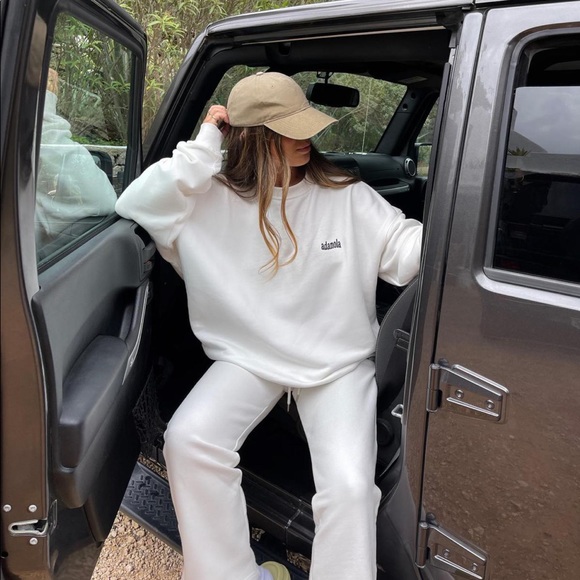 ADANOLA White Straight Leg Sweatpants - Picture 8 of 16